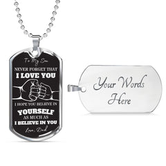 To My Son Dog Tag