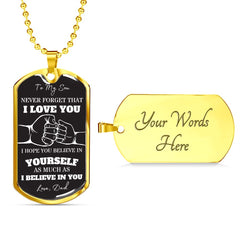 To My Son Dog Tag