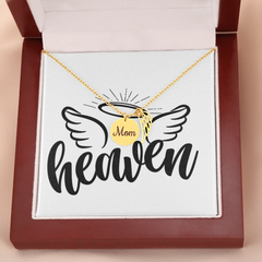 Mom Heaven Wings Remembrance Necklace