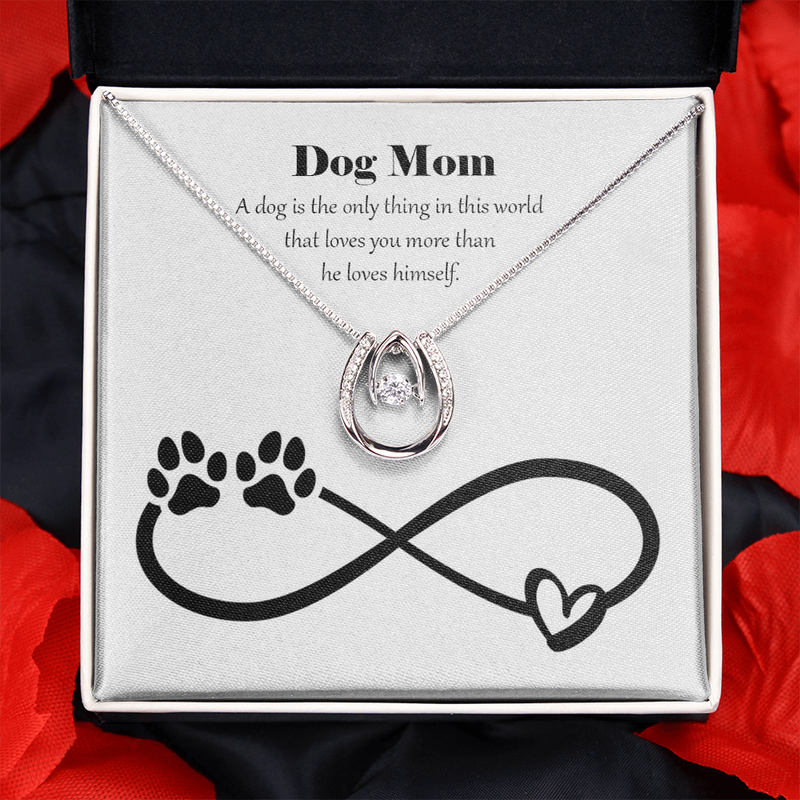Lucky in Love Dog Mom Necklace