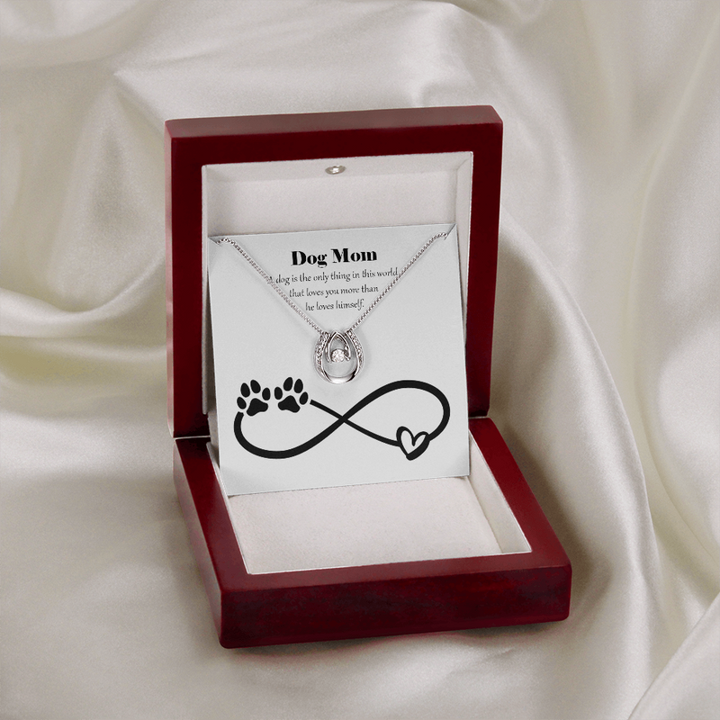 Lucky in Love Dog Mom Necklace