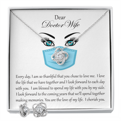 Love Knot and Earring Set for Doctor Wife