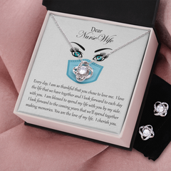 Love Knot and Earring Set for Nurse Wife