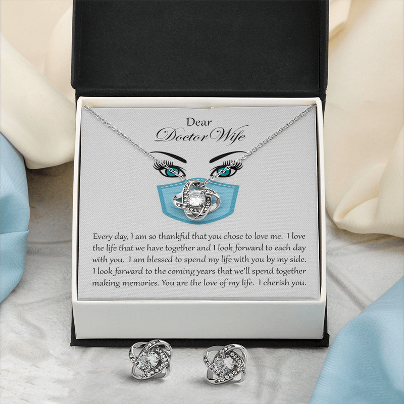 Love Knot and Earring Set for Doctor Wife
