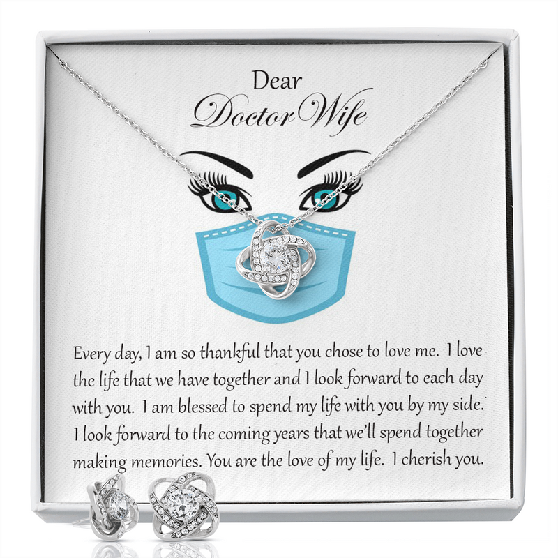 Love Knot and Earring Set for Doctor Wife