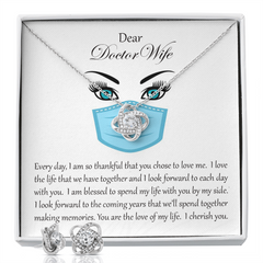 Love Knot and Earring Set for Doctor Wife