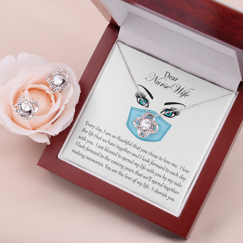 Love Knot and Earring Set for Nurse Wife
