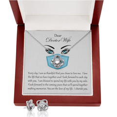 Love Knot and Earring Set for Doctor Wife