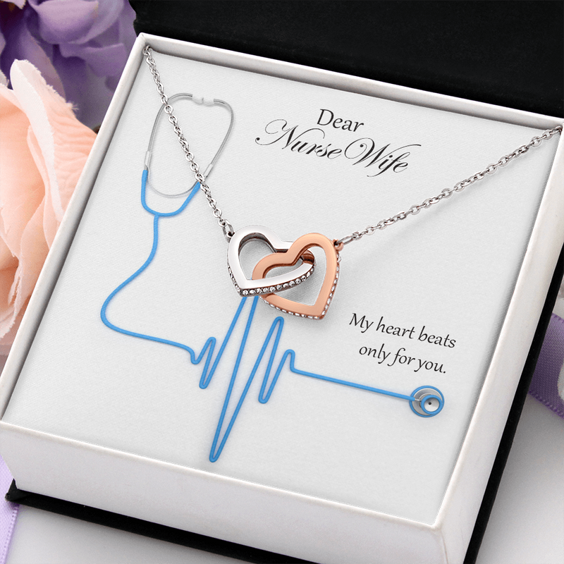 Interlocking Hearts Necklace for Nurse Wife