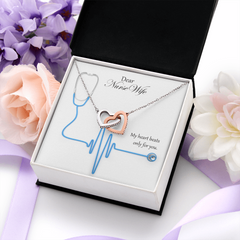 Interlocking Hearts Necklace for Nurse Wife