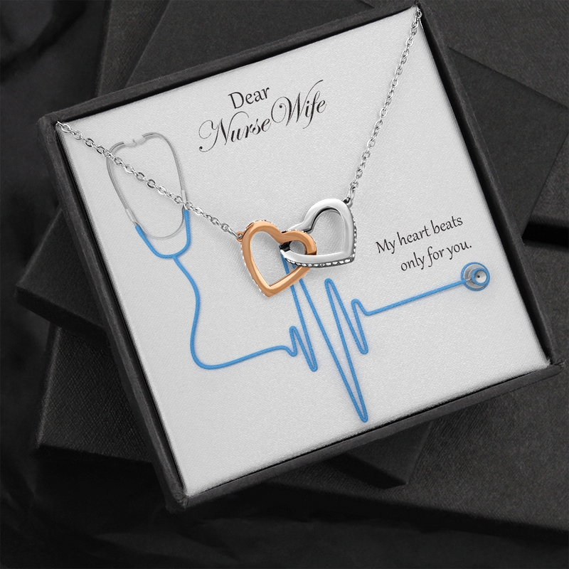 Interlocking Hearts Necklace for Nurse Wife