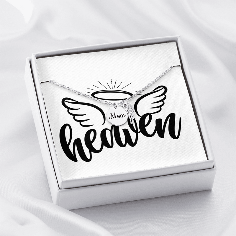 Mom Heaven Wings Remembrance Necklace