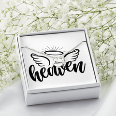 Mom Heaven Wings Remembrance Necklace
