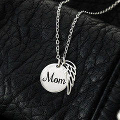 Mom Heaven Wings Remembrance Necklace
