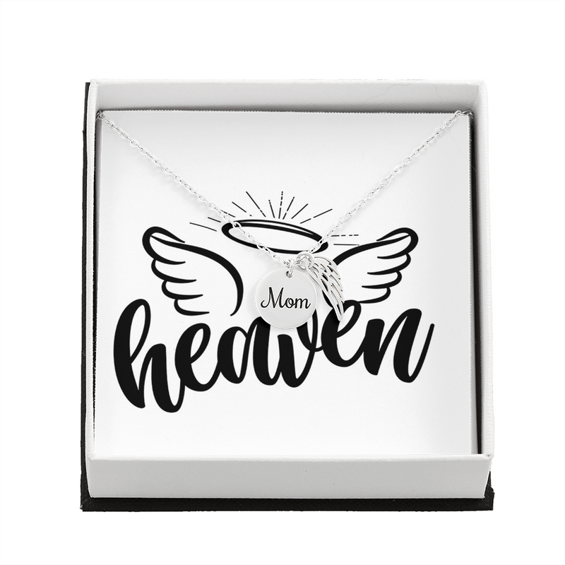 Mom Heaven Wings Remembrance Necklace