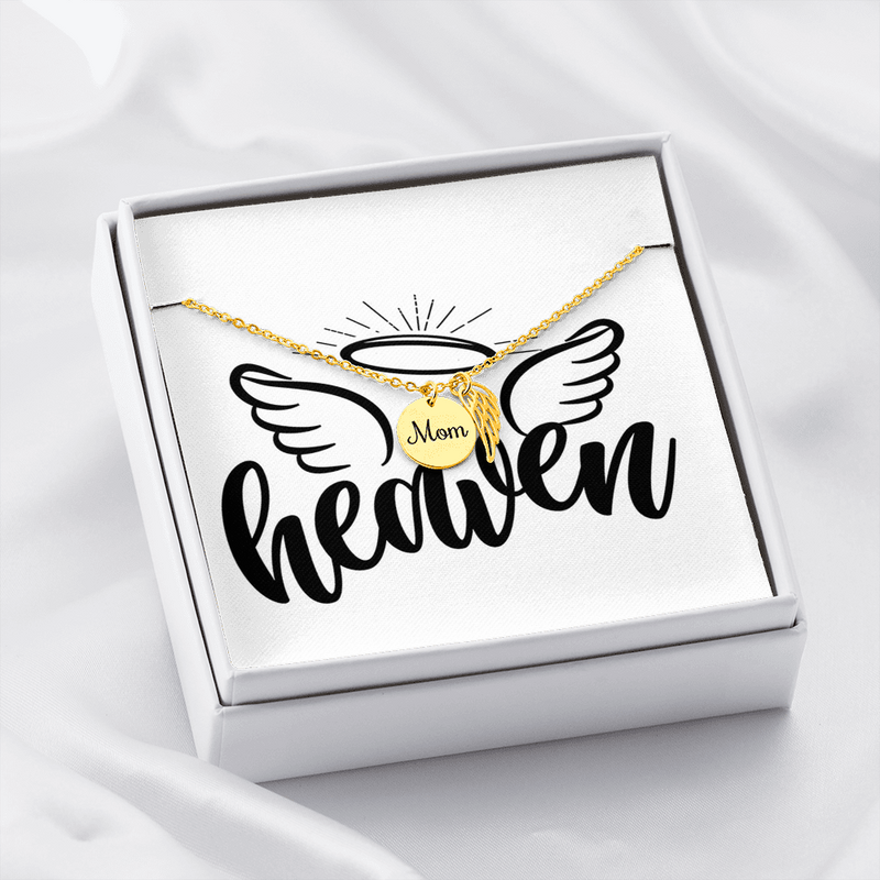 Mom Heaven Wings Remembrance Necklace