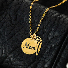 Mom Heaven Wings Remembrance Necklace