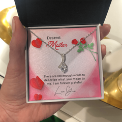 Alluring Beauty Necklace with Roses for Mom