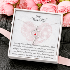 Stethoscope Necklace with Swarovski Crystal for Nurse Wife