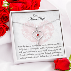 Stethoscope Necklace with Swarovski Crystal for Nurse Wife