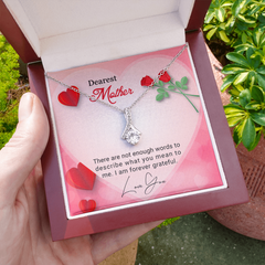 Alluring Beauty Necklace with Roses for Mom