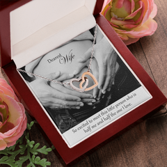 Interlocking Heart Necklace for Mom-to-Be for Baby Shower, Birthday, Anniversary or Mother's Day
