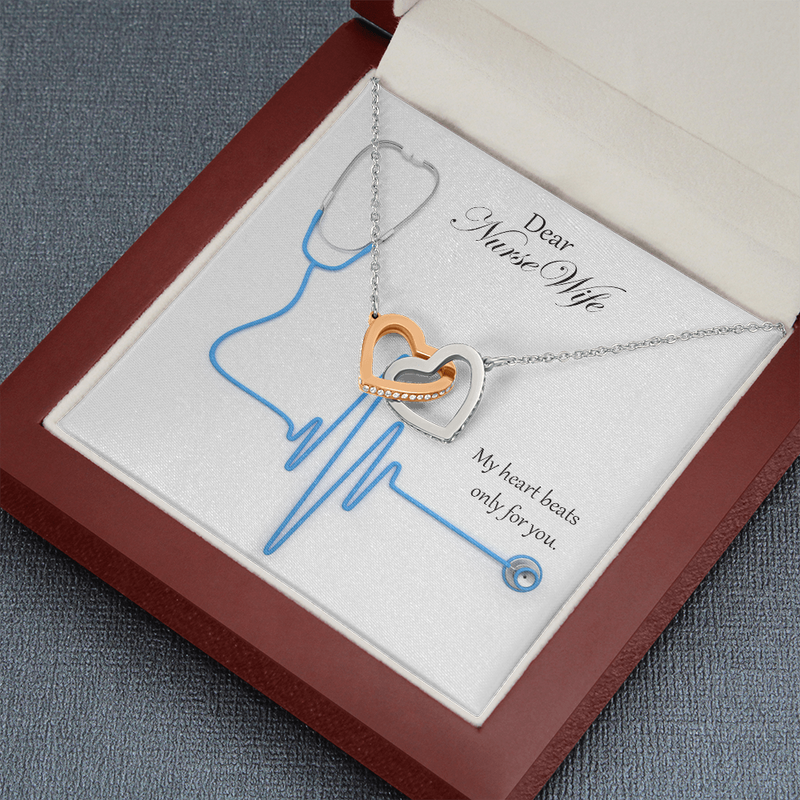 Interlocking Hearts Necklace for Nurse Wife