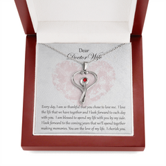 Stethoscope Necklack with Red Swarovski Crystal for Doctor Wife